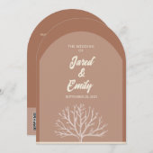 アーチスタイルツリー結婚式招待状QRコード 招待状 (正面/裏面)