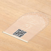 アーチスタイルフローラ結婚のQRコード招待状 アクリル招待状 (レイダウン)