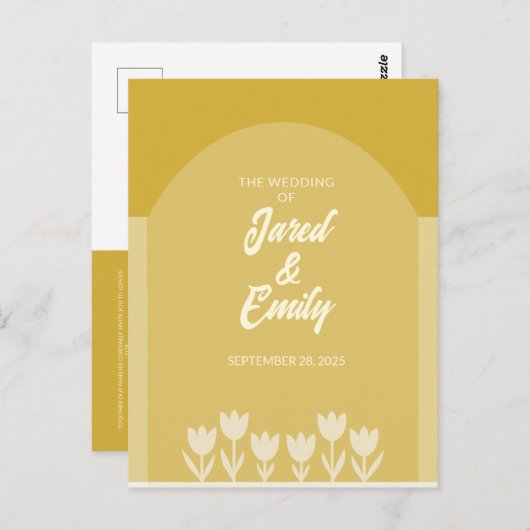 アーチスタイルQRコード結婚式招待状 ポストカード (正面/裏面)