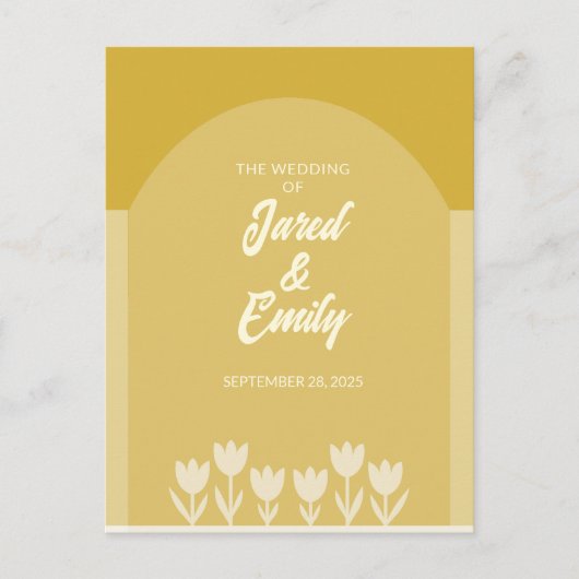 アーチスタイルQRコード結婚式招待状 ポストカード (正面)