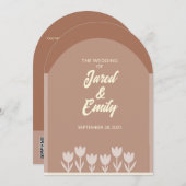 アーチスタイルQRコード結婚式招待状 招待状 (正面/裏面)