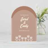 アーチスタイルQRコード結婚式招待状 招待状 (スタンド正面)