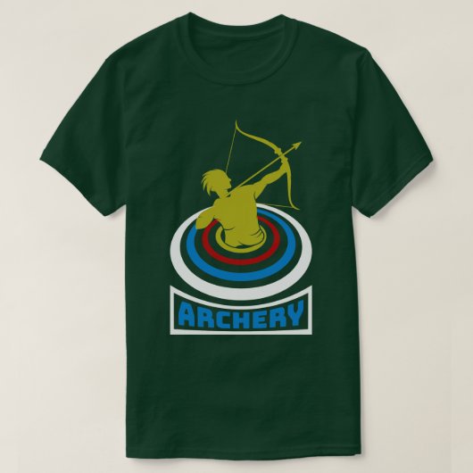 アーチスポーツ射手アーチェリー矢印と弓34 Tシャツ (デザイン正面)