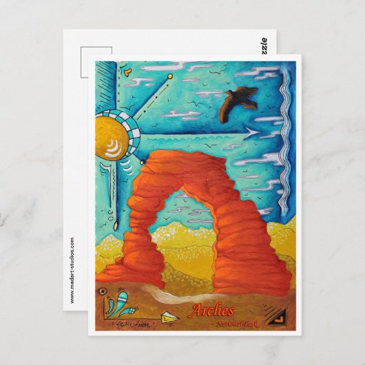 アーチス国立公園旅行芸術はがき ポストカード (正面/裏面)