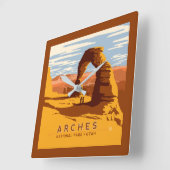 アーチス国立公園 | Utah スクエア壁時計 (傾斜)