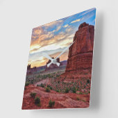 アーチズアットサンセット スクエア壁時計 (傾斜)