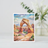 アーチズナショナルパークウォーター絵を描カラー ポストカード (スタンド正面)