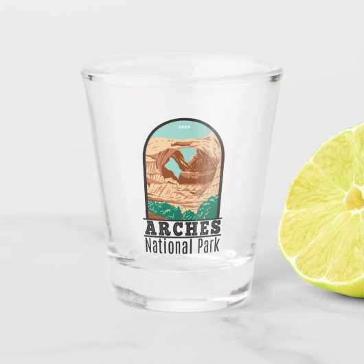 アーチズナショナルパークダブルアーチヴィンテージ ショットグラス (正面)
