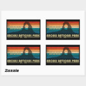 アーチズナショナルパークモアブユタヴィンテージアート 長方形シール (シート)