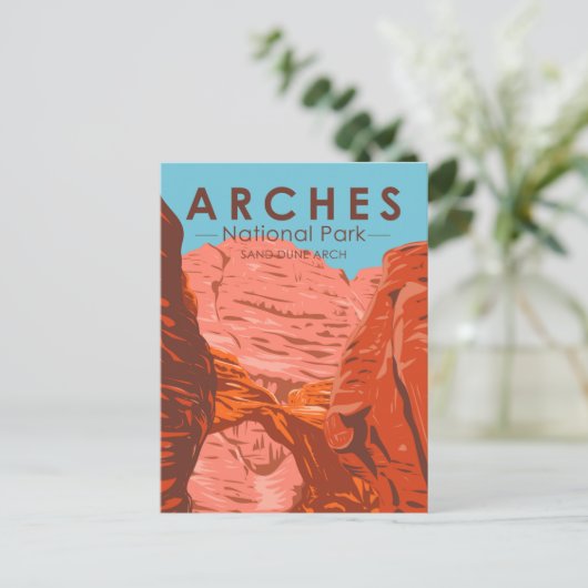 アーチズナショナルパークユタサンドドゥンアーチヴィンテージ ポストカード (スタンド正面)