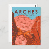 アーチズナショナルパークユタサンドドゥンアーチヴィンテージ ポストカード (正面/裏面)