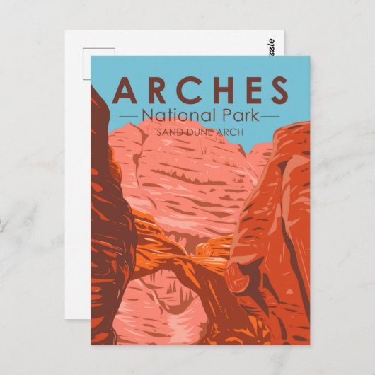 アーチズナショナルパークユタサンドドゥンアーチヴィンテージ ポストカード (正面/裏面)