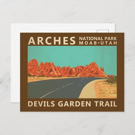 アーチズナショナルパークユタデビルズガーデントレイル ポストカード (正面/裏面)