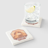 アーチズナショナルパークユタデリケートアーチアートレトロ ストーンコースター (横)