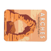 アーチズナショナルパークユタデリケートアーチアートレトロ マグネット (横)