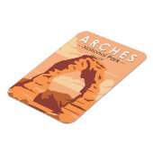 アーチズナショナルパークユタデリケートアーチアートレトロ マグネット (左側)