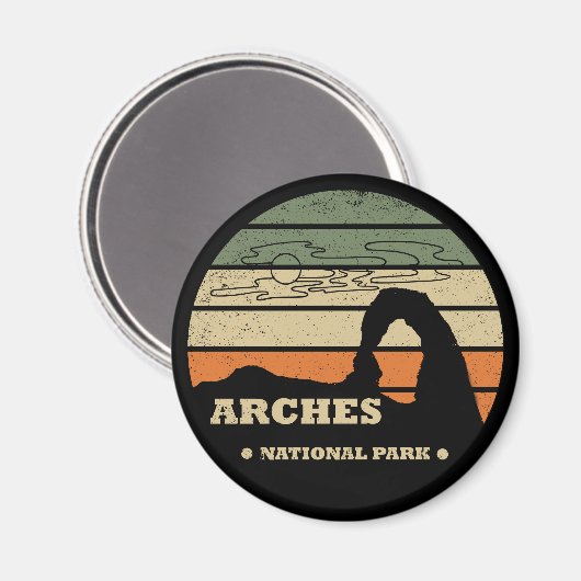 アーチズナショナルパークユタデリケートアーチヴィンテージ マグネット (正面/裏面)