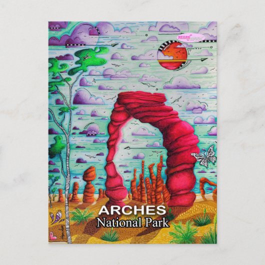 アーチズナショナルパークユタトラベルアートハガキ ポストカード (正面)