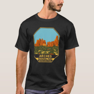 アーチズナショナルパークユタブロークンアーチトレイルレトロ Tシャツ