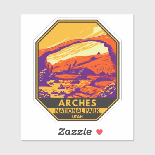 アーチズナショナルパークユタランドスケープヴィンテージ シール (シート)