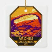 アーチズナショナルパークユタランドスケープヴィンテージ セラミックオーナメント (裏面)
