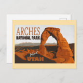アーチズナショナルパークユタ統一された州旅行 ポストカード (正面/裏面)