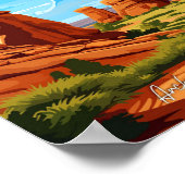 アーチズナショナルパークヴィンテージトラベルイラストレーション ポスター (角)