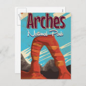 アーチズナショナルパークヴィンテージホリデーポスター シーズンポストカード (正面/裏面)