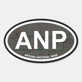 アーチズマップステッカー(白い文字) 楕円形シール