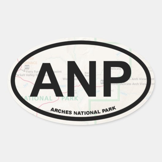 アーチズマップステッカー(黒文字) 楕円形シール (正面)