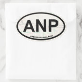 アーチズマップステッカー(黒文字) 楕円形シール (バッグ)