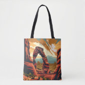 アーチズユタUSAヴィンテージアートトラベルイラストレーション トートバッグ (正面)