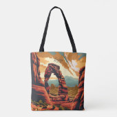 アーチズユタUSAヴィンテージアートトラベルイラストレーション トートバッグ (裏面)