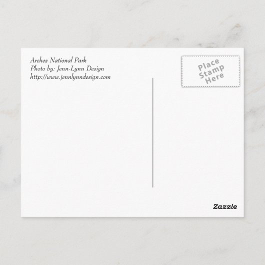 アーチズ国立公園はがき ポストカード (裏面)