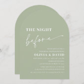 アーチセージ緑リハーサルディナーの前の夜 招待状 (正面/裏面)