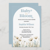 アーチダスティブルーベビーイン開花ベビーシャワー 招待状 (正面/裏面)