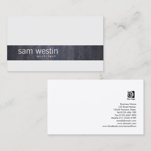 アーチテクトプロフェッショナルスキルブラックグランジストライプ 名刺 (正面/裏面)