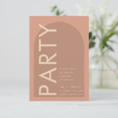 アーチテラコッタパンパスボホデザートコーラル結婚ズ エンクロージャーカード (スタンド正面)