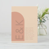 アーチテラコッタパンパスボホデザートコーラル結婚ズ 招待状 (スタンド正面)