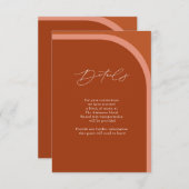 アーチドデザートテラコッタモダンス結婚詳細 エンクロージャーカード (正面/裏面)