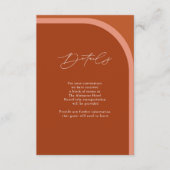 アーチドデザートテラコッタモダンス結婚詳細 エンクロージャーカード (正面)