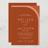 アーチドデザートテラコテモダンィス結婚 招待状 (正面/裏面)