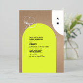 アーチネオンフローラモノグラム 箔招待状 (立ち正面)