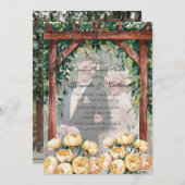 アーチバターイエローフォト結婚ズのカップルのシャワー 招待状 (正面/裏面)