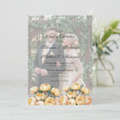 アーチバターイエローローズフォト結婚ズお祝い 招待状 (スタンド正面)