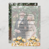 アーチバターイエローローズフォト結婚ズお祝い 招待状 (正面/裏面)