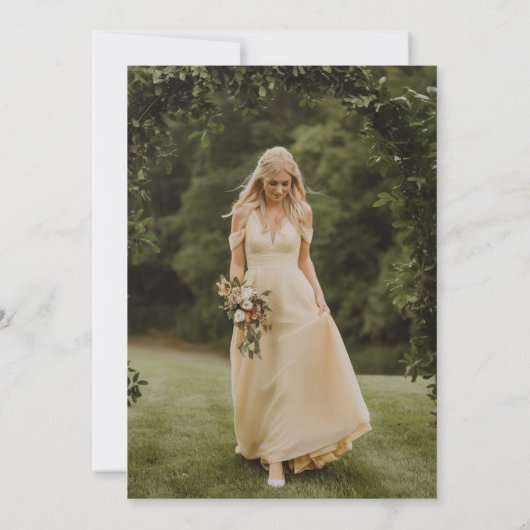 アーチバター – イエローフォトバチェロレッテ 招待状 (裏面)