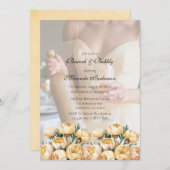 アーチバター – イエローフォトブランチとバブリー 招待状 (正面/裏面)