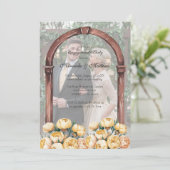 アーチバター – イエローローズフォト婚約パーティ 招待状 (スタンド正面)