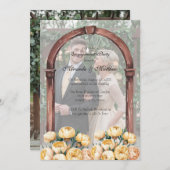 アーチバター – イエローローズフォト婚約パーティ 招待状 (正面/裏面)